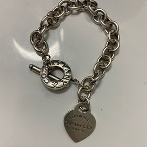Heart tag return to Tiffany 925 charm bracelet